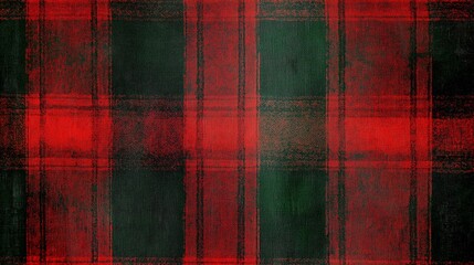 Red and green plaid pattern, traditional Christmas textile background