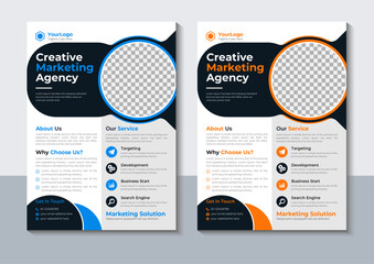 Creative Corporate Flyer Design Template, Marketing, Annual Report, Professional, Layout, Vector Illustrator