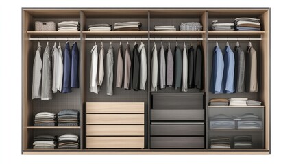Modern Closet side view full length isolate on transparency background PNG