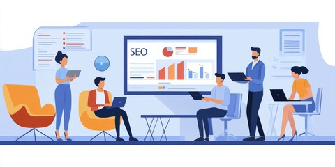 imagine a marketing manager strategizing with charts and plans in a modern office