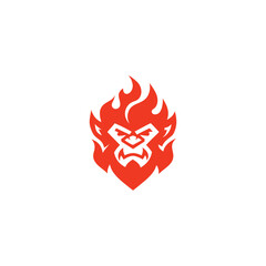 Fire Monkey Logo. ire Monkey Logo . Powerful and unique trendy iconic Fire Monkey Logo.