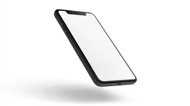 modern smart phone blank screen floating isolate on transparency background PNG