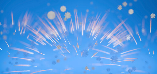 Festive Snowflake Explosion: A vibrant burst of snowflake-shaped sparks, ideal for celebrating the holiday season.
