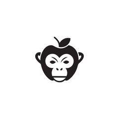 Apple Monkey Logo. Apple monkey logo for sale, a combination of a apple with a monkey face
