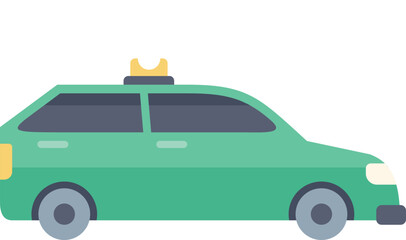 Green taxi cab station wagon icon representing urban public or private transportation service