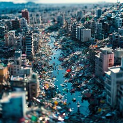 Plastic waste, discarded tires, environmental pollution, marine pollution, tsunami, earthquake, tidal wave, trash, carbon emissions, global environment, waste, microplastics, plastic, natural disaster