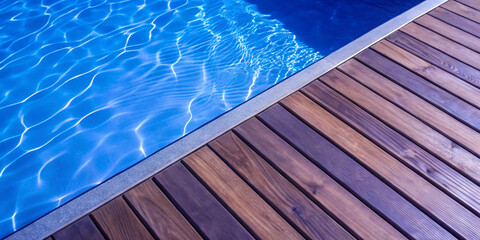 Obraz premium Swimming pool vector illustration. Water surface top view template background. beautiful watery texture wallpaper spa advertising designs