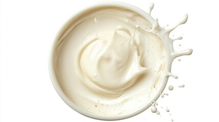 White cream top view on isolate transparency background, PNG