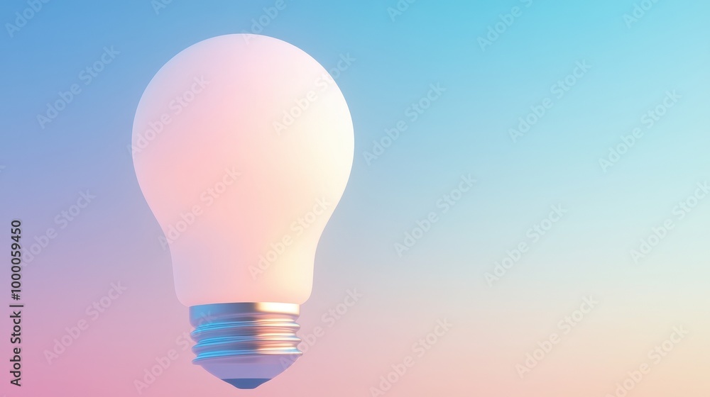 Poster a light bulb is lit up and is the only object in the image