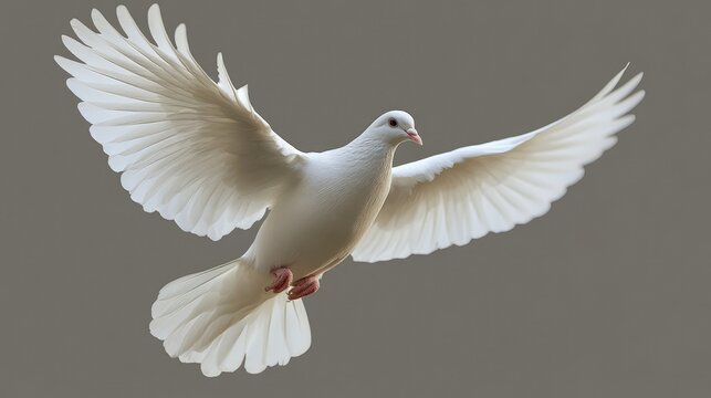 white pigeon or dove flying isolate on transparency background PNG
