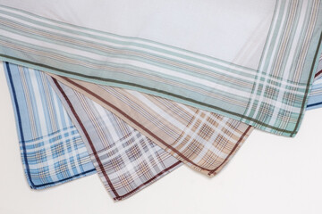 Set of vintage stripped handkerchiefs for men.