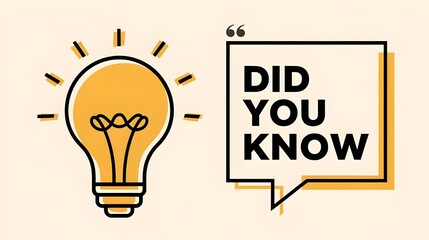 Did You Know Lightbulb Illustration With Speech Bubble