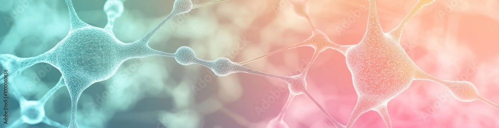 Poster abstract representation of neurons showcasing connectivity and communication in the nervous system.