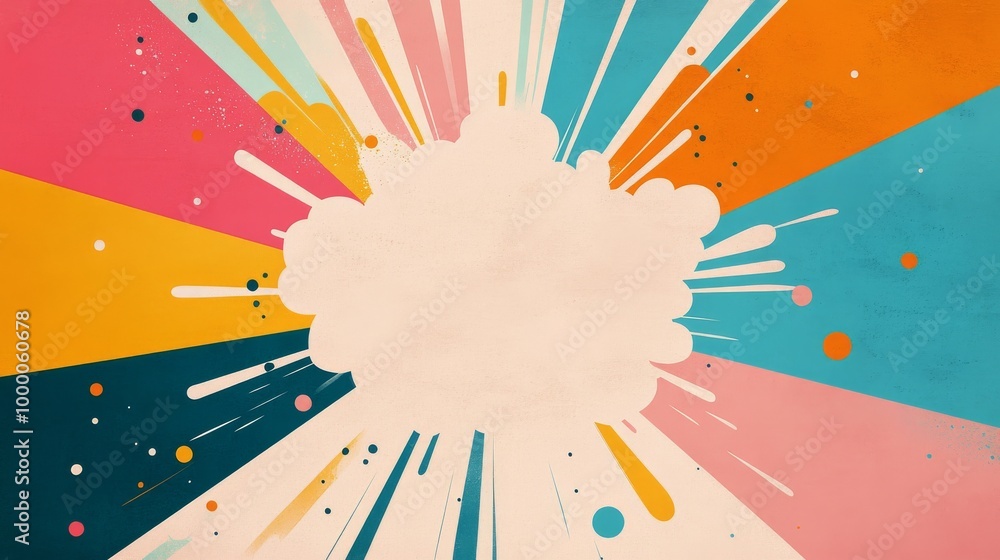 Poster colorful abstract splashes of paint on a textured background creating a vibrant artistic composition