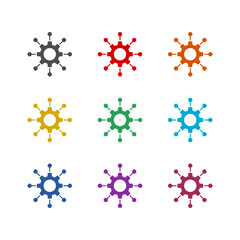 Hub Links icon isolated on white background. Set icons colorful