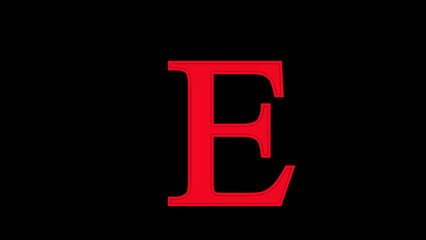 the letter e on the black backgeound.