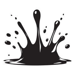 Obraz premium Water Splatter Black Silhouette Vector, Liquid splash silhouette, Dynamic and Bold Design Element, Natural black splash cascade vector