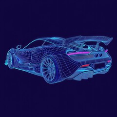 Naklejka premium Design a 3D laser wireframe vector art of an abstract geometric shape