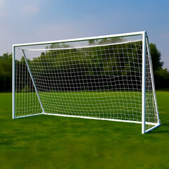 Fototapeta premium Soccer football sport game goal frame with net