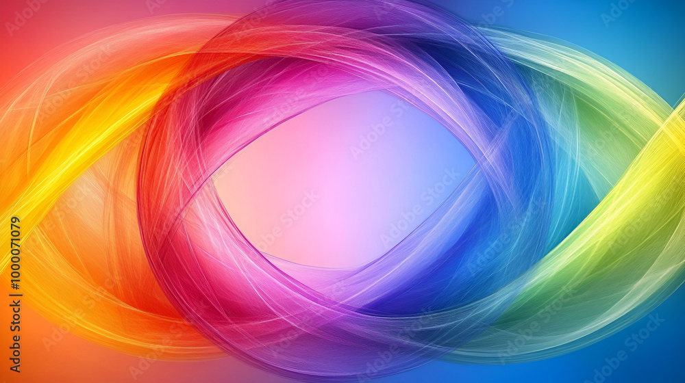 Poster colorful abstract swirl pattern blending warm and cool tones creates a vibrant visual experience for