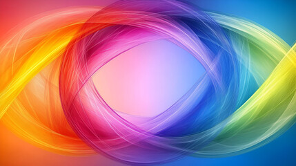 Naklejka premium Colorful abstract swirl pattern blending warm and cool tones creates a vibrant visual experience for digital art enthusiasts