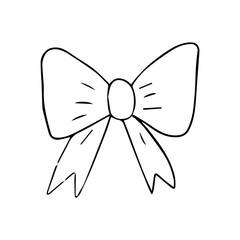 bows vector minimalist hand drawn illustration. Perfect for greeting cards, wedding invitations, poster design, postcards, branding, logo design, background.