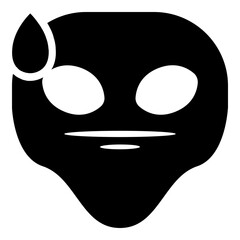 Alien Head Black Emoji Icon