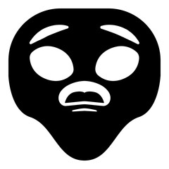 Alien Head Black Emoji Icon