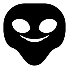 Alien Head Black Emoji Icon