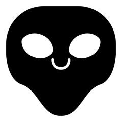 Alien Head Black Emoji Icon