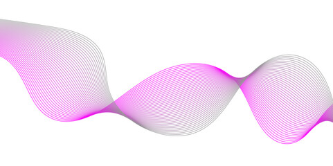 Pink abstract banner, Technology abstract background lines on transparent, ribbon isolated Undulate Wave Swirl, twisted curve lines with blend effect