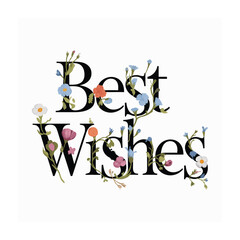 Best whishes lettering vector illustration