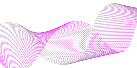 Pink abstract banner, Technology abstract background lines on transparent, ribbon isolated Undulate Wave Swirl, twisted curve lines with blend effect