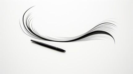 Elegant Black Lines on White Background with Pen