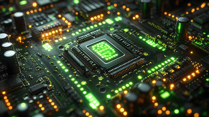 Obraz premium Digital Core Circuit Symphony