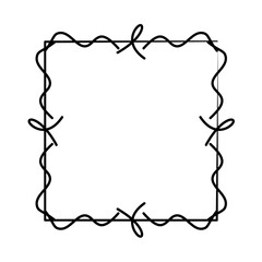 square classic frame design border outline vector illustration