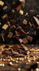 Milk and chocolate splash swirls and flow. Confectionery concept