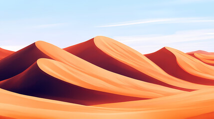 Vast desert scenery featuring rolling dunes perfect for showcasing adventure and travel products with a minimalistic backdrop. Rolling Dunes. Illustration