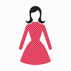 Fototapeta premium Vector Illustration of a Polka Dot Dress Design
