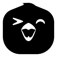 Silhouette chicken head emoji icon