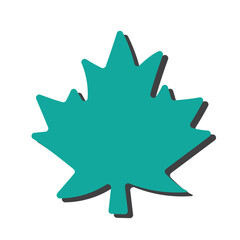 flat design of maple leaf vector icon, leaf vector illustration,