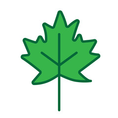 flat design of maple leaf vector icon, leaf vector illustration,
