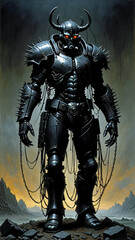 Fototapeta premium Abstraktion Gehörnt mit Ketten 9х16. Hintergrund für das Design 1.