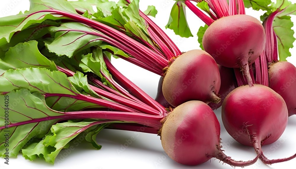 Wall mural vibrant garden of fresh beets with earthy tones and leafy greens