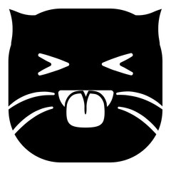 Silhouette cat head emoji icon