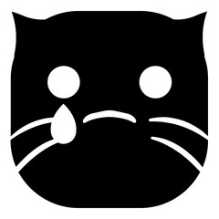 Silhouette cat head emoji icon