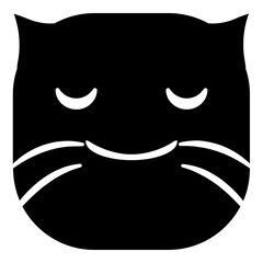 Silhouette cat head emoji icon