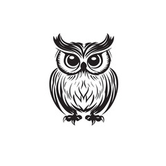 Owl vector for logo or icon,clip art, drawing Elegant minimalist style,abstract style Illustration