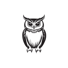 Cute owl symbol. Animal cartoon mascot. Owl vector sign. Owl icon. Owl logo design template. Vector illustration
