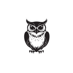 Cute owl symbol. Animal cartoon mascot. Owl vector sign. Owl icon. Owl logo design template. Vector illustration